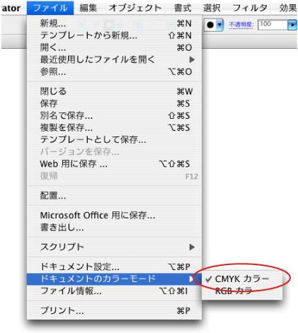 カラーモードCMYK